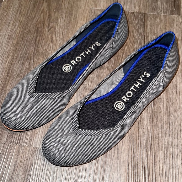 Rothy's Shoes - RETIRED Rothys Grey Birdseye sz 8.5 Classic Ballet Round Toe Shoe Flat Knit